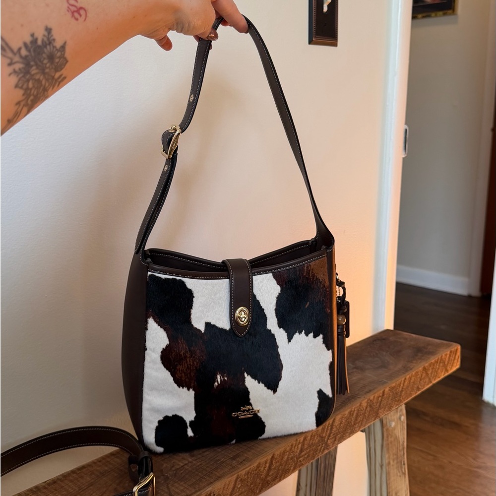 Coach Hadley Convertible Crossbody Bag with Cow Print Haircalf — Style CCC87
